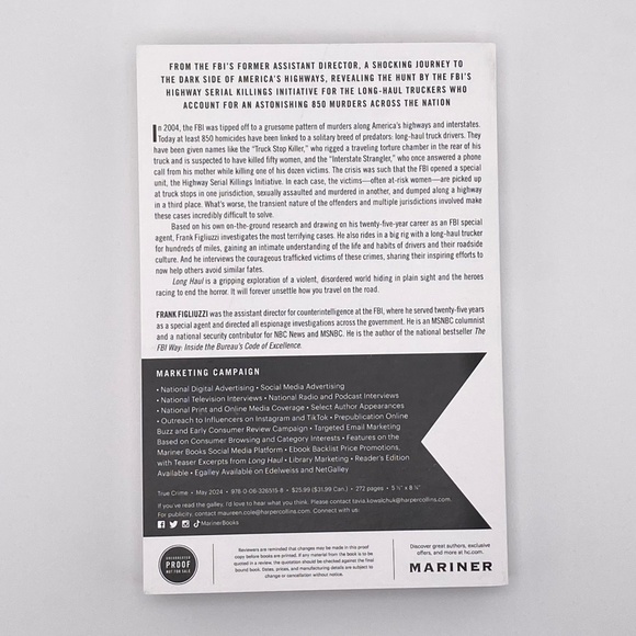 NEW Long Haul: Hunting the Highway Serial Killers by Frank Figliuzzi Book - Picture 2 of 8